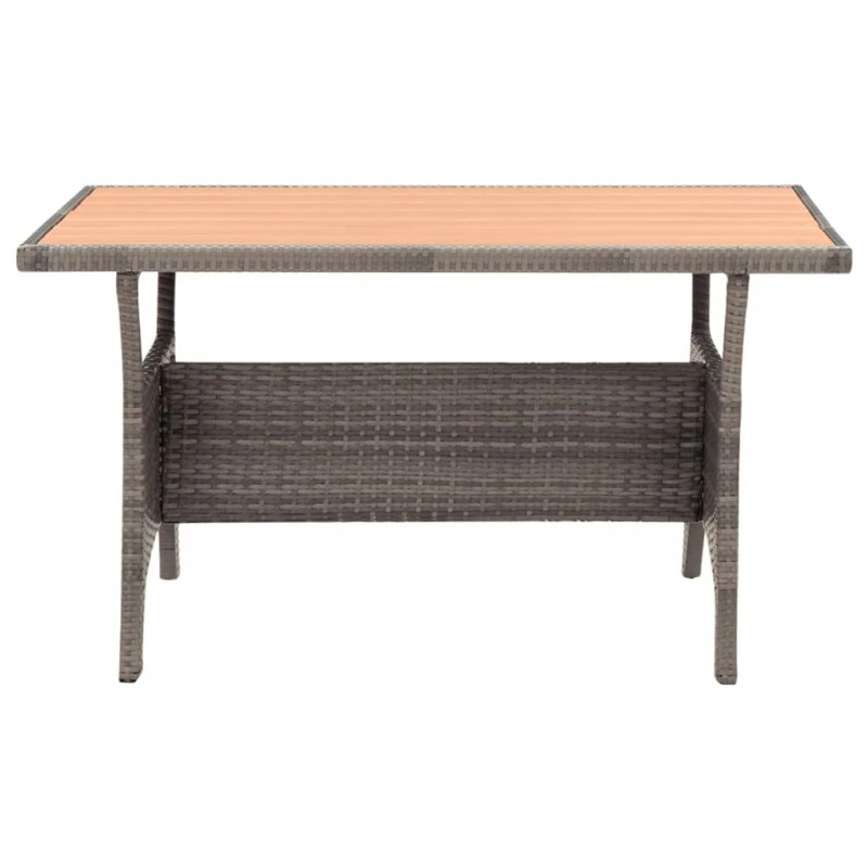 3 Piece Garden Dining Set with Grey Cushions Poly Rattan 3 Piece Garden Dining Set with Grey Cushions Poly Rattan