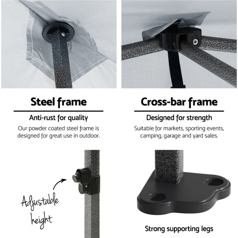 Instahut Gazebo Pop Up Marquee 3x6m Folding Tent Wedding Outdoor Camping Canopy Gazebos Shade White Instahut Gazebo Pop Up Marquee 3x6m Folding Tent Wedding Outdoor Camping Canopy Gazebos Shade White