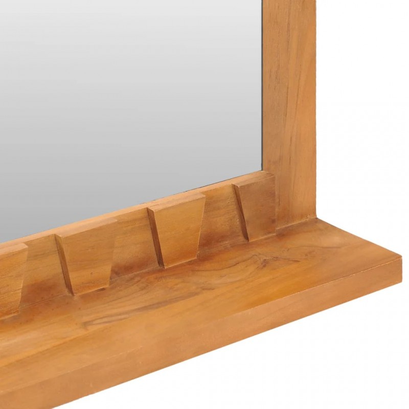 Wall Mirror with Shelf 60x12x40 cm Solid Teak Wood Wall Mirror with Shelf 60x12x40 cm Solid Teak Wood