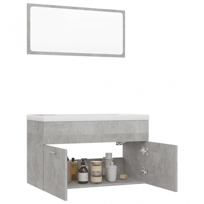 Bathroom Furniture Set Concrete Grey Engineered Wood Bathroom Furniture Set Concrete Grey Engineered Wood