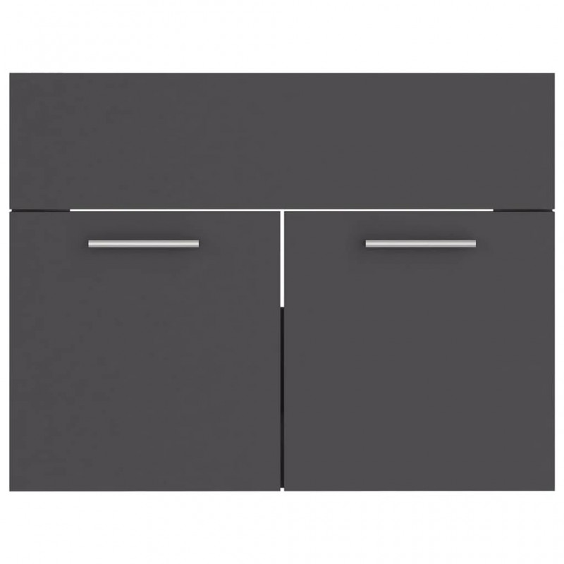 2 Piece Bathroom Furniture Set Grey Engineered Wood 2 Piece Bathroom Furniture Set Grey Engineered Wood