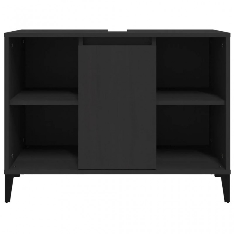Sink Cabinet Black 80x33x60 cm Engineered Wood Sink Cabinet Black 80x33x60 cm Engineered Wood