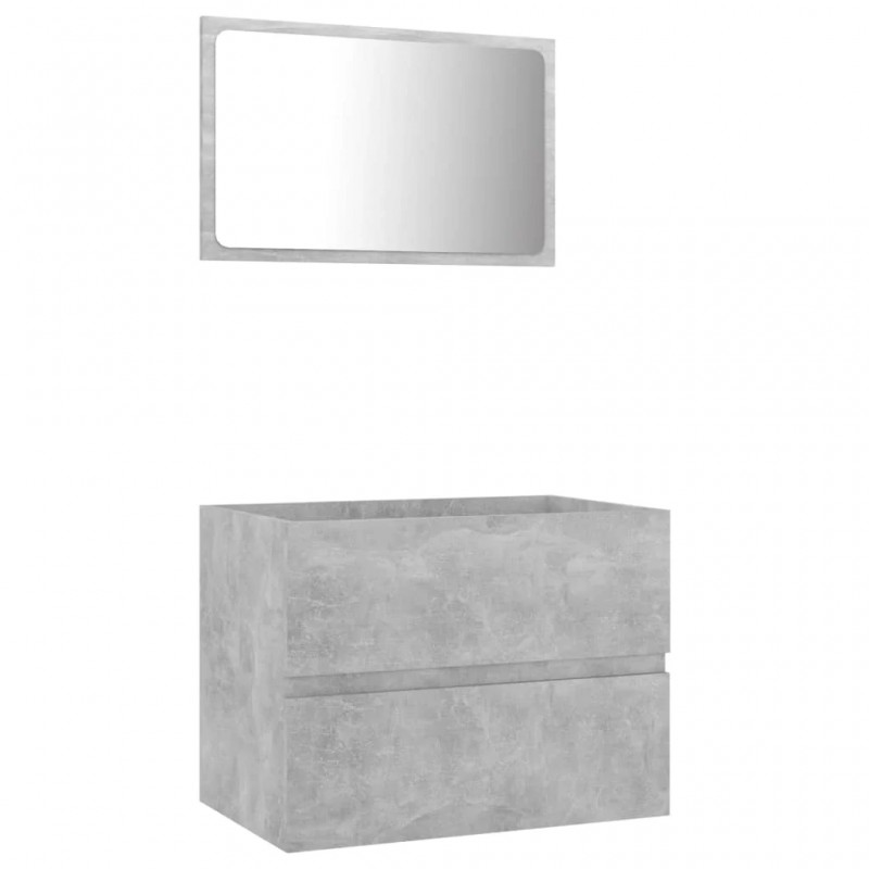 2 Piece Bathroom Furniture Set Concrete Grey Engineered Wood 2 Piece Bathroom Furniture Set Concrete Grey Engineered Wood