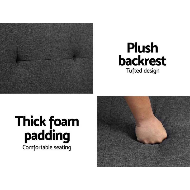 Artiss Sofa Bed 175CM Dark Grey Fabric Artiss Sofa Bed 175CM Dark Grey Fabric