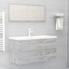 2 Piece Bathroom Furniture Set Concrete Grey Engineered Wood