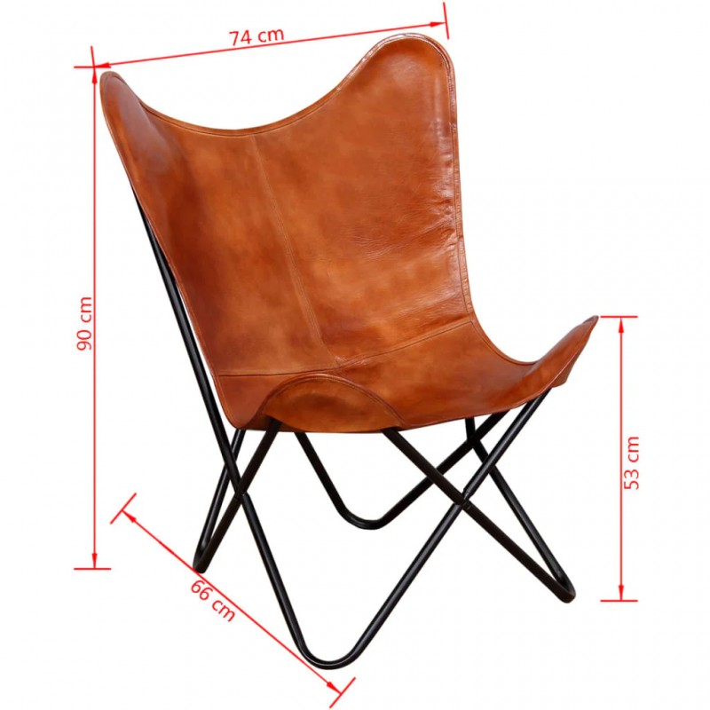 Butterfly Chair Brown Real Leather Butterfly Chair Brown Real Leather