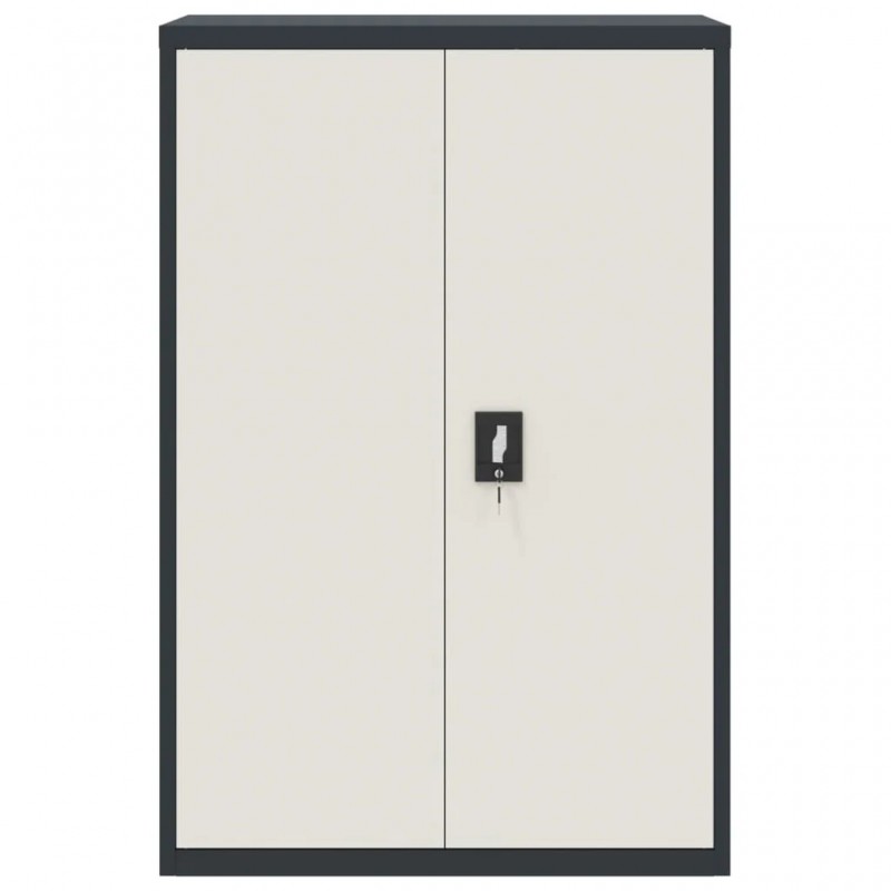 File Cabinet Anthracite and White 90x40x140 cm Steel File Cabinet Anthracite and White 90x40x140 cm Steel