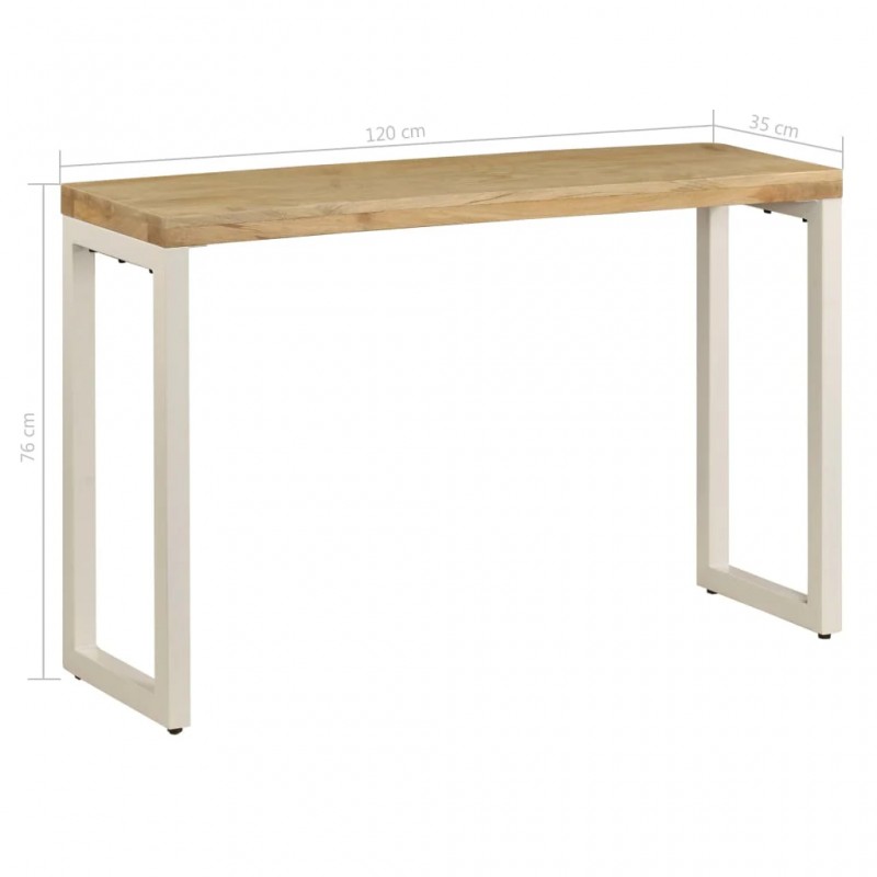 Console Table 120x35x76 cm Solid Wood Mango and Steel Console Table 120x35x76 cm Solid Wood Mango and Steel