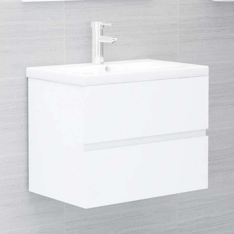 2 Piece Bathroom Furniture Set White Engineered Wood 2 Piece Bathroom Furniture Set White Engineered Wood