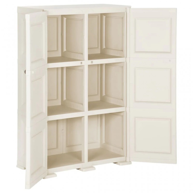 Plastic Cabinet 79x43x125 cm Wood Design Angora White Plastic Cabinet 79x43x125 cm Wood Design Angora White