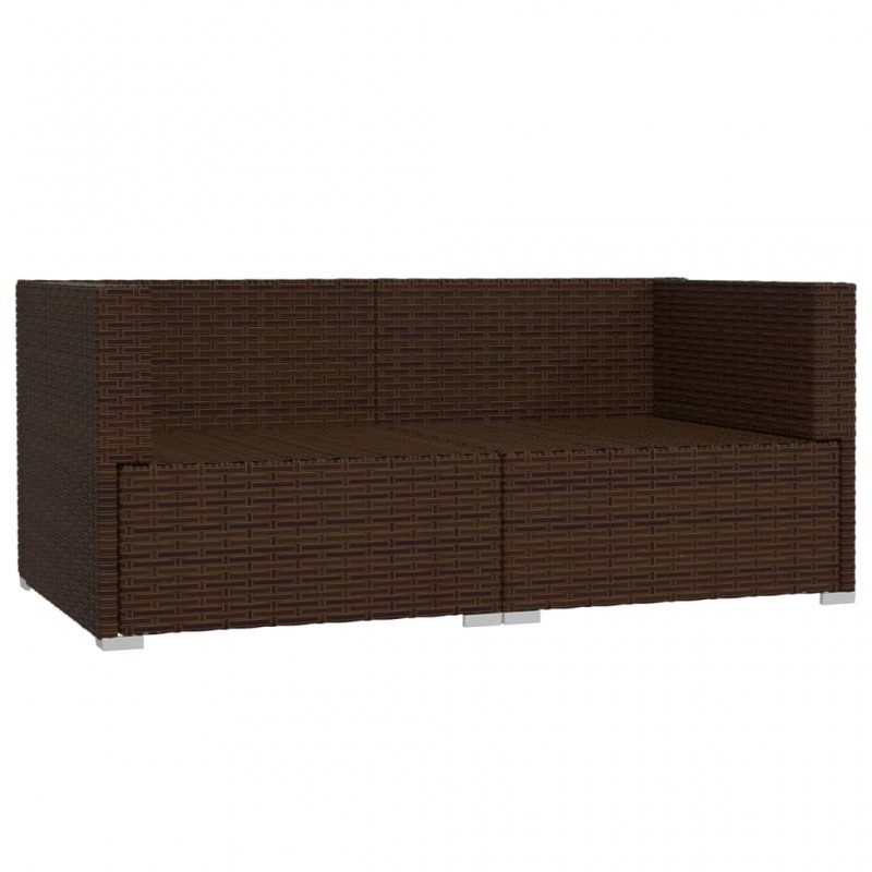 2-Seater Sofa with Cushions Brown Poly Rattan 2-Seater Sofa with Cushions Brown Poly Rattan