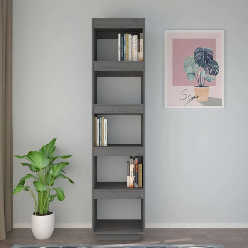 Book Cabinet/Room Divider Grey 40x35x167 cm Solid Wood Pine Book Cabinet/Room Divider Grey 40x35x167 cm Solid Wood Pine
