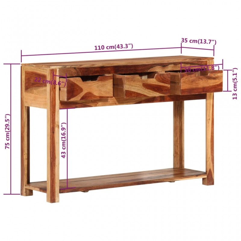 Console Table 110x35x75 cm Solid Wood Acacia Console Table 110x35x75 cm Solid Wood Acacia