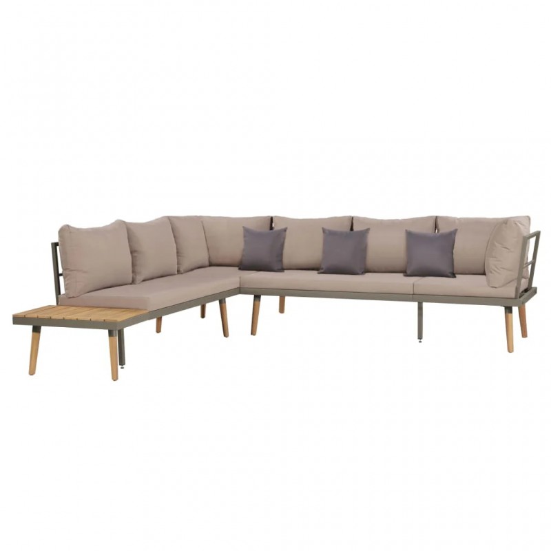 4 Piece Garden Lounge Set with Cushions Solid Acacia Wood Brown 4 Piece Garden Lounge Set with Cushions Solid Acacia Wood Brown