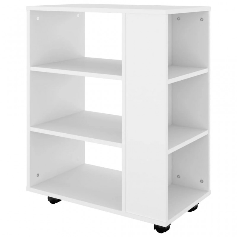 Rolling Cabinet White 60x35x75 cm Engineered Wood Rolling Cabinet White 60x35x75 cm Engineered Wood