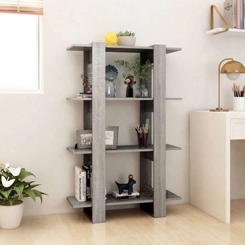 Book Cabinet/Room Divider Grey Sonoma 80x30x123.5 cm Book Cabinet/Room Divider Grey Sonoma 80x30x123.5 cm