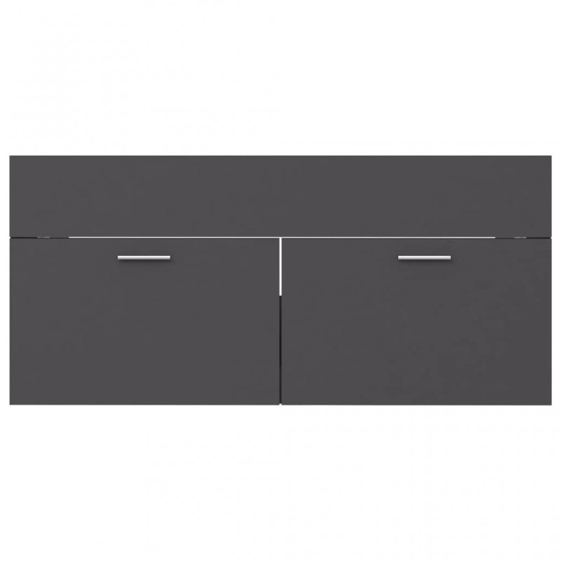 2 Piece Bathroom Furniture Set Grey Engineered Wood 2 Piece Bathroom Furniture Set Grey Engineered Wood