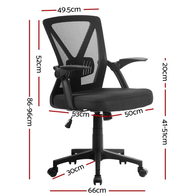Artiss Mesh Office Chair Mid Back Black Artiss Mesh Office Chair Mid Back Black