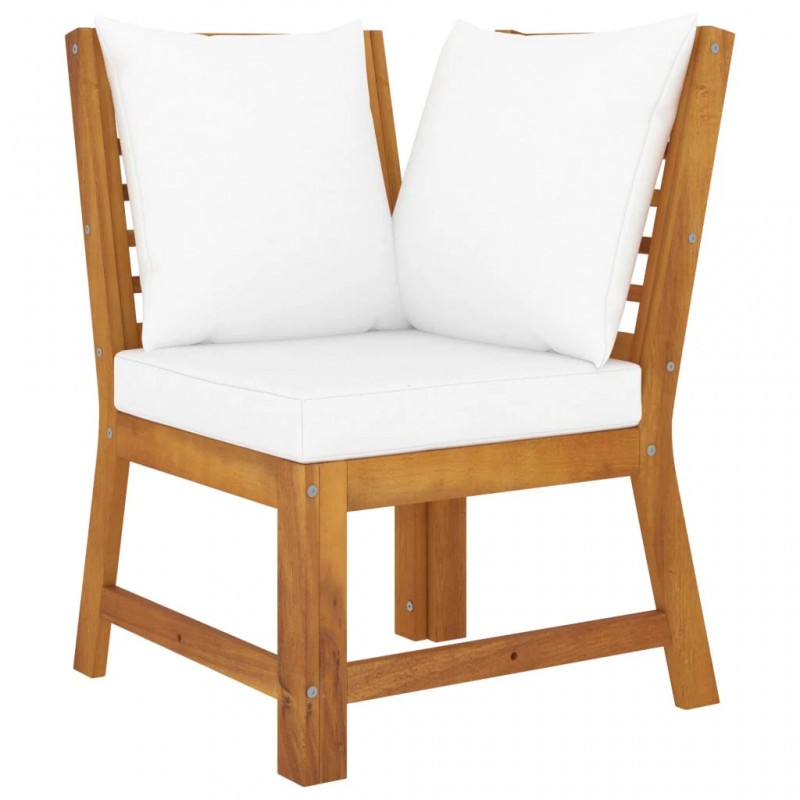 4 Piece Garden Lounge Set with Cushion Cream Solid Acacia Wood 4 Piece Garden Lounge Set with Cushion Cream Solid Acacia Wood