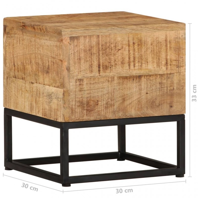 Side Table 30x30x33 cm Rough Mango Wood Side Table 30x30x33 cm Rough Mango Wood