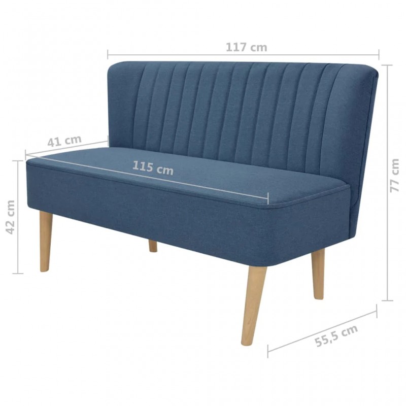 Sofa Fabric 117x55.5x77 cm Blue Sofa Fabric 117x55.5x77 cm Blue
