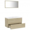 Bathroom Furniture Set Sonoma Oak Engineered Wood