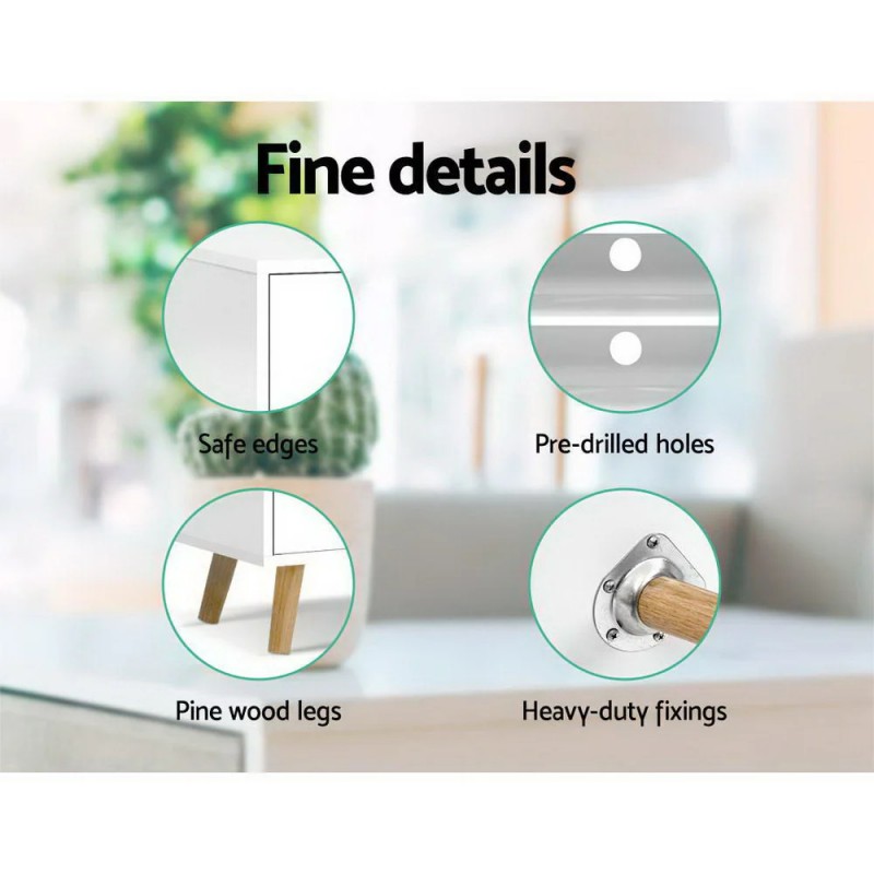 Artiss TV Cabinet Entertainment Unit 120cm White Larin Artiss TV Cabinet Entertainment Unit 120cm White Larin