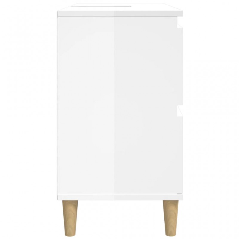 Sink Cabinet High Gloss White 80x33x60 cm Engineered Wood Sink Cabinet High Gloss White 80x33x60 cm Engineered Wood