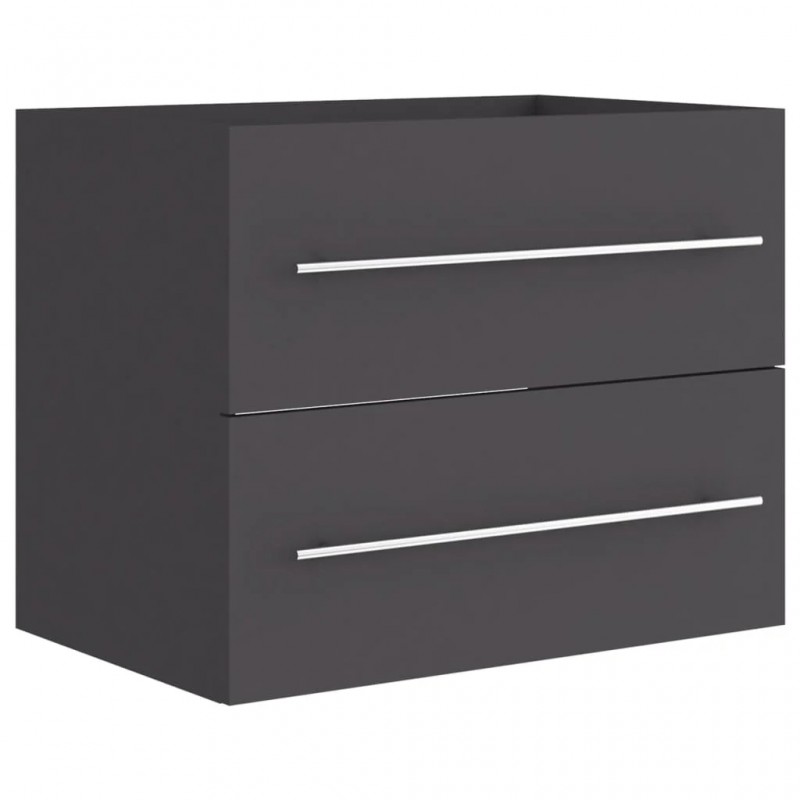 2 Piece Bathroom Furniture Set Grey Engineered Wood 2 Piece Bathroom Furniture Set Grey Engineered Wood