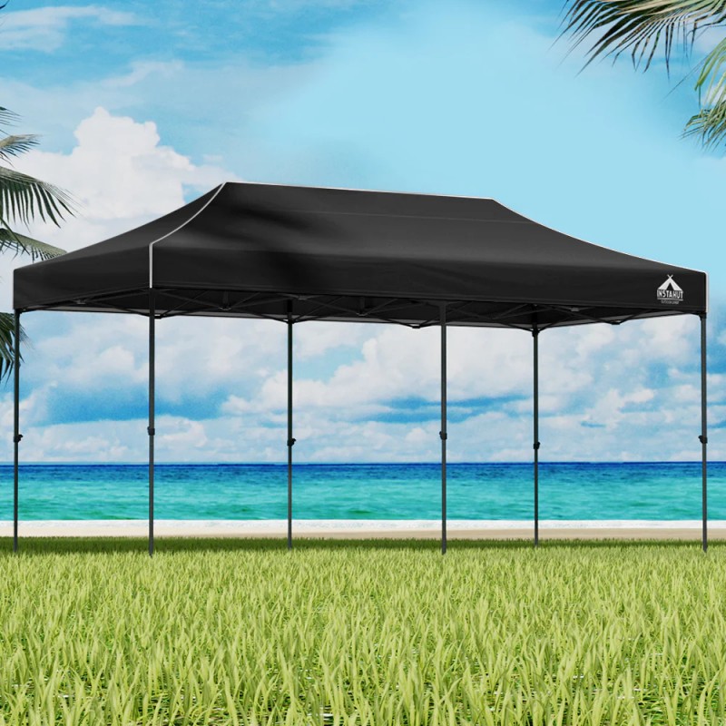 Instahut Gazebo Pop Up Marquee 3x6m Folding Tent Wedding Outdoor Camping Canopy Gazebos Shade Black Instahut Gazebo Pop Up Marquee 3x6m Folding Tent Wedding Outdoor Camping Canopy Gazebos Shade Black