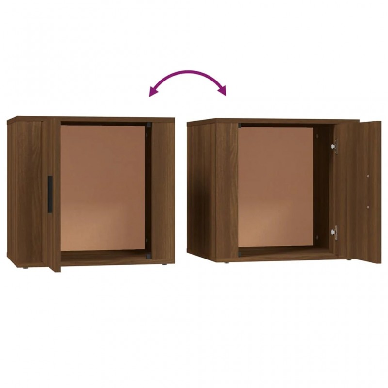 Bedside Cabinets 2 pcs Brown Oak 50x39x47 cm Bedside Cabinets 2 pcs Brown Oak 50x39x47 cm