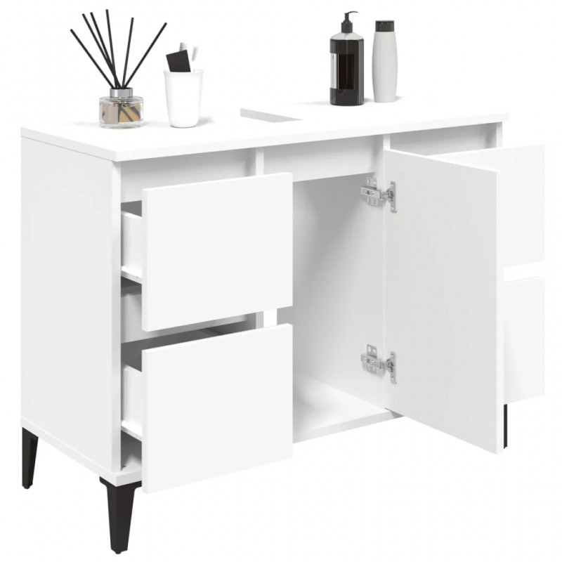 Sink Cabinet White 80x33x60 cm Engineered Wood Sink Cabinet White 80x33x60 cm Engineered Wood