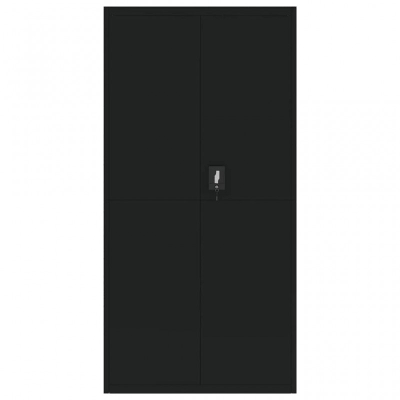 File Cabinet Black 90x40x180 cm Steel File Cabinet Black 90x40x180 cm Steel