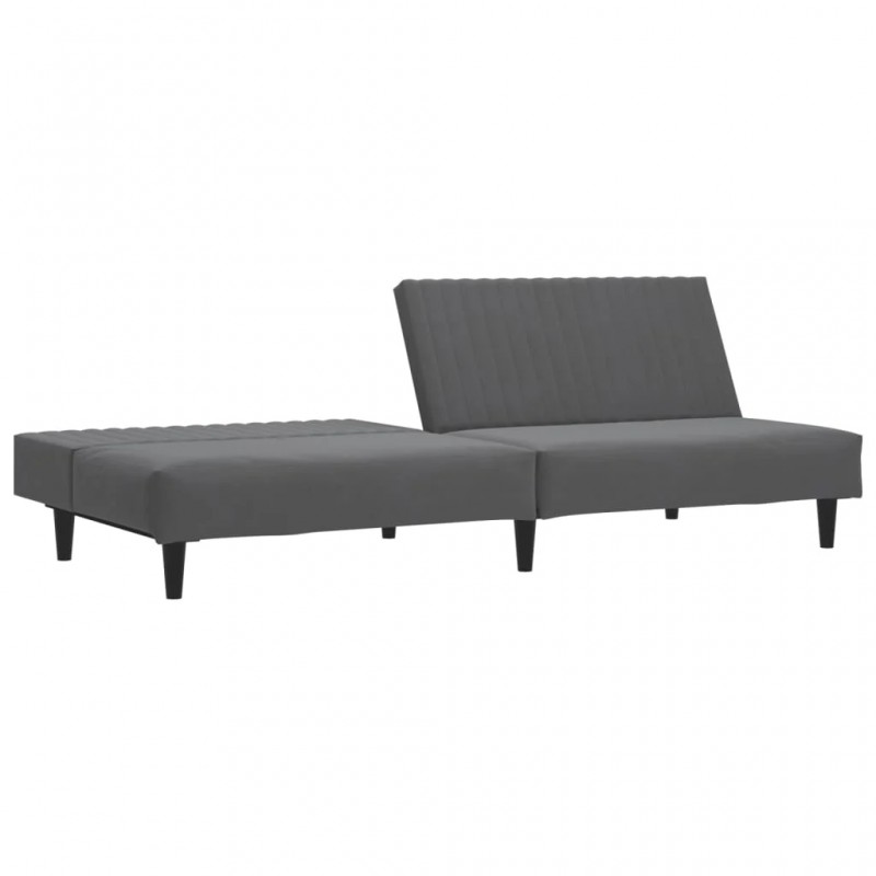 2-Seater Sofa Bed Dark Grey Velvet 2-Seater Sofa Bed Dark Grey Velvet