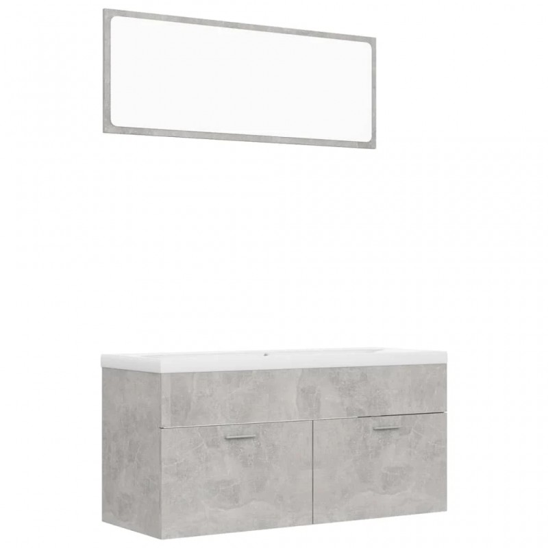 Bathroom Furniture Set Concrete Grey Engineered Wood Bathroom Furniture Set Concrete Grey Engineered Wood