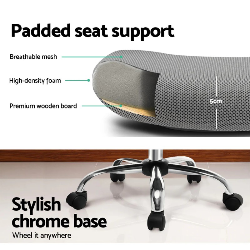 Artiss Mesh Office Chair Mid Back Grey Artiss Mesh Office Chair Mid Back Grey