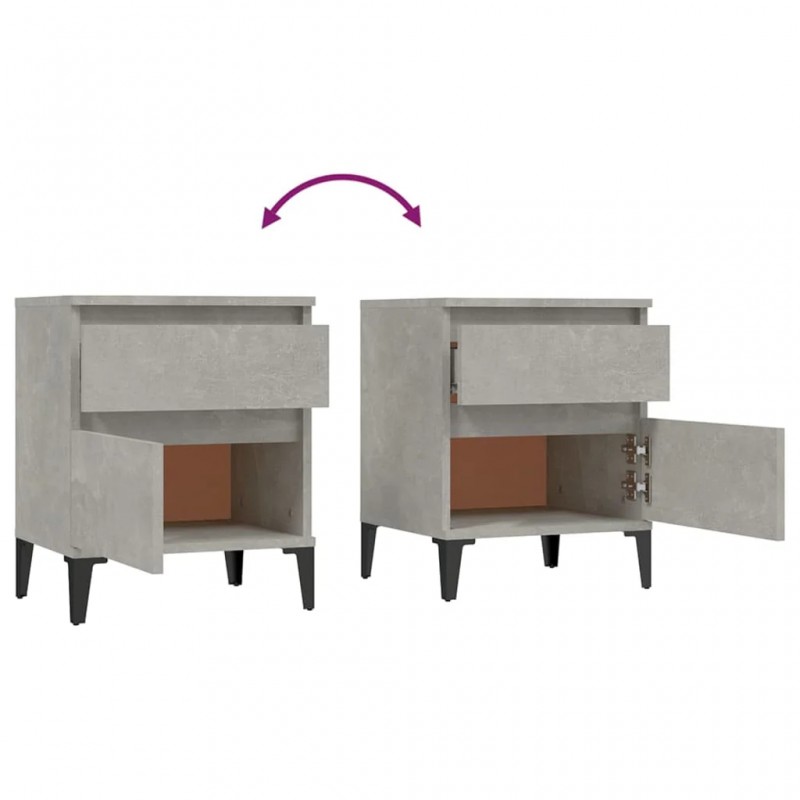 Bedside Cabinets 2 pcs Concrete Grey 40x35x50 cm Bedside Cabinets 2 pcs Concrete Grey 40x35x50 cm