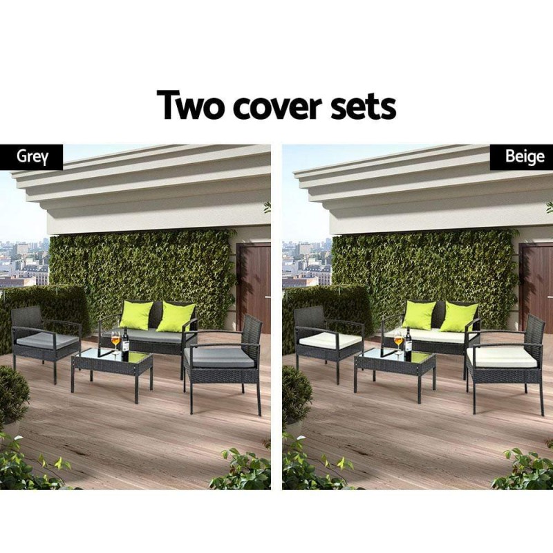 Gardeon Outdoor Sofa Set Wicker Lounge Setting Table and Chairs Patio Furniture Gardeon Outdoor Sofa Set Wicker Lounge Setting Table and Chairs Patio Furniture