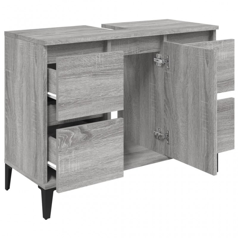 Sink Cabinet Grey Sonoma 80x33x60 cm Engineered Wood Sink Cabinet Grey Sonoma 80x33x60 cm Engineered Wood