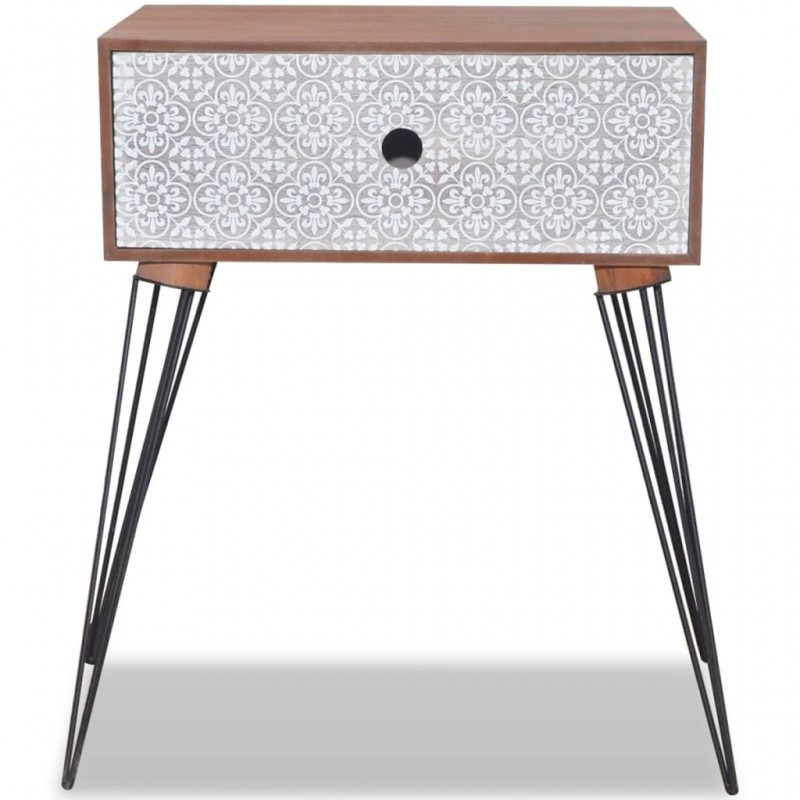 Nightstand with 1 Drawer Rectangular Brown Nightstand with 1 Drawer Rectangular Brown