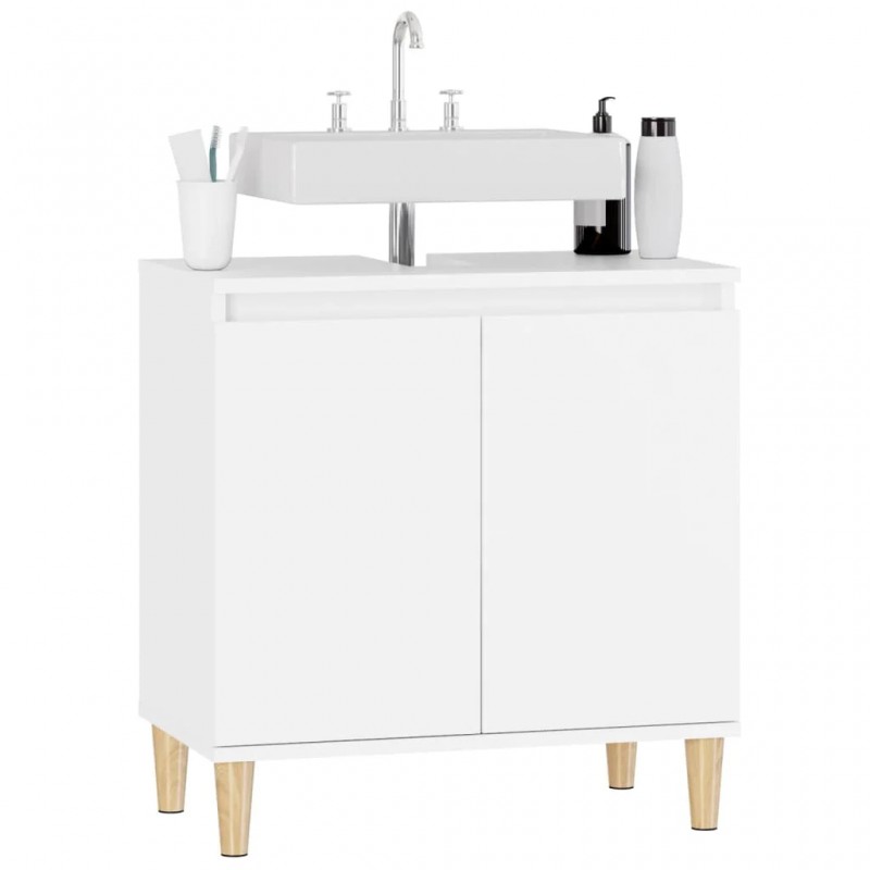 Sink Cabinet White 58x33x60 cm Engineered Wood Sink Cabinet White 58x33x60 cm Engineered Wood