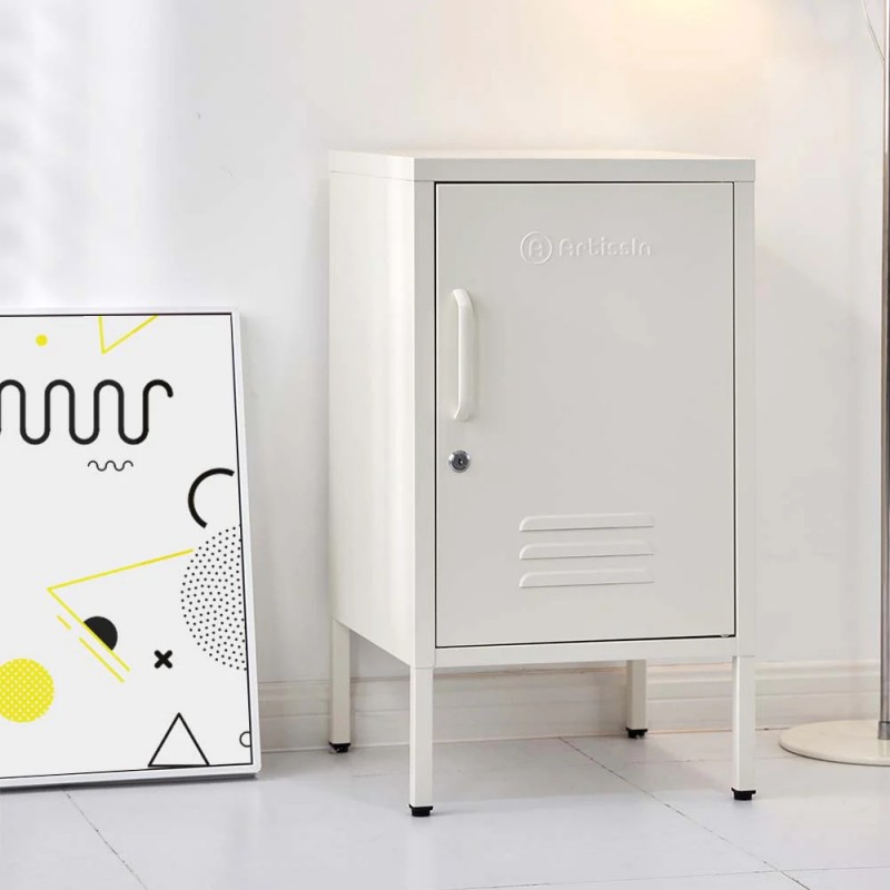ArtissIn Bedside Table Metal Cabinet - MINI White ArtissIn Bedside Table Metal Cabinet - MINI White