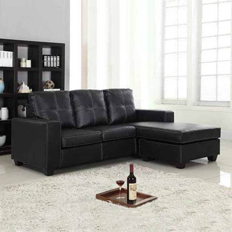 3 Seater sofa Black Color Lounge Set for Living Room Couch with Chaise