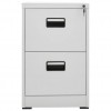 Filing Cabinet 2 Drawers Light Grey Steel