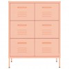 Drawer Cabinet Pink 80x35x101.5 cm Steel