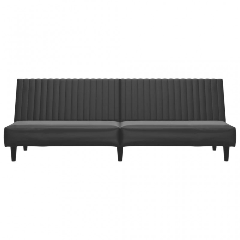2-Seater Sofa Bed Black Faux Leather 2-Seater Sofa Bed Black Faux Leather