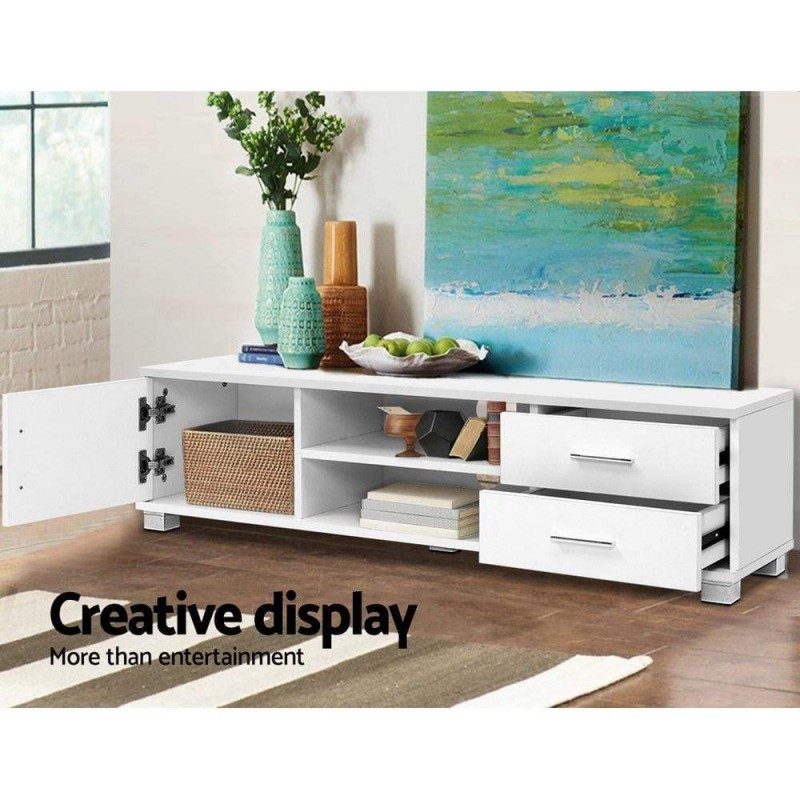 Artiss Entertainment Unit TV Cabinet 120cm White Dylan Artiss Entertainment Unit TV Cabinet 120cm White Dylan