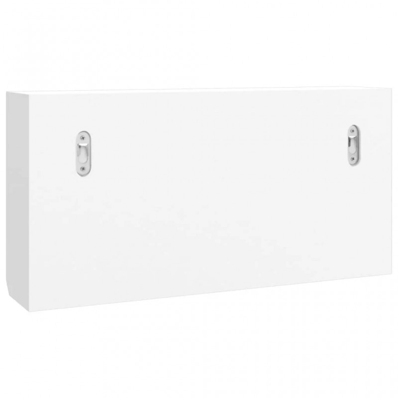 Key Cabinet White 40x8.5x20 cm Engineered Wood&Steel Key Cabinet White 40x8.5x20 cm Engineered Wood&Steel