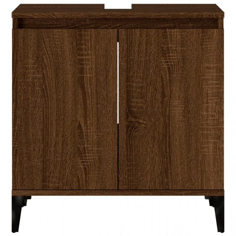 Sink Cabinet Brown Oak 58x33x60 cm Engineered Wood Sink Cabinet Brown Oak 58x33x60 cm Engineered Wood