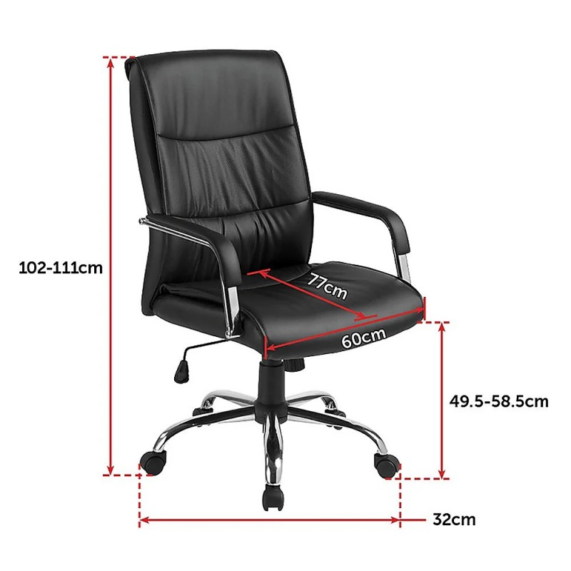 PU Leather Office Chair Executive Padded Black PU Leather Office Chair Executive Padded Black